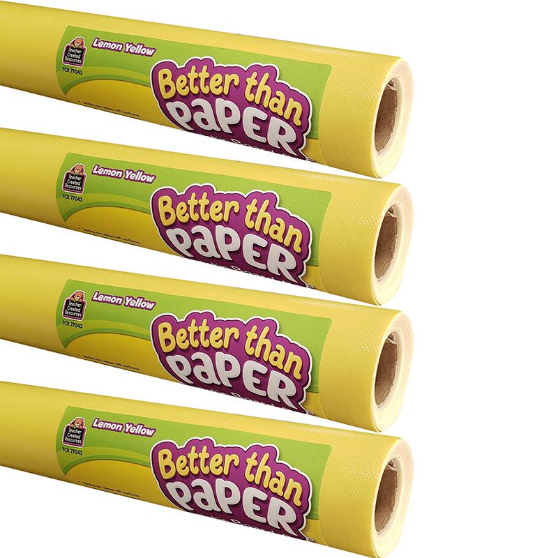 Better Than Paper Bulletin Board Roll, 4' x 12', Lemon Yellow, Pack of 4. Picture 2