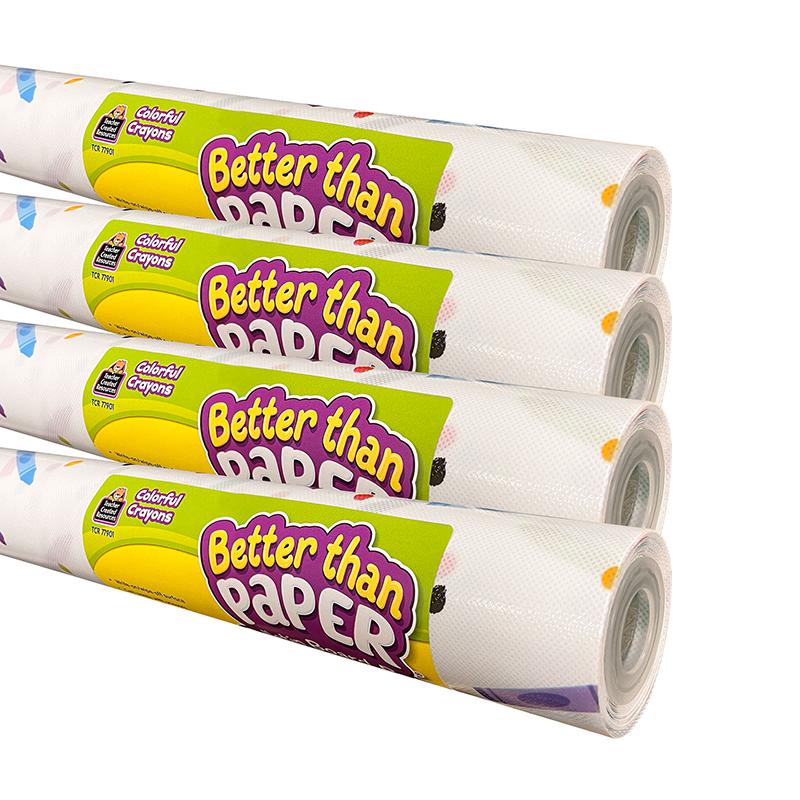 Better Than Paper Bulletin Board Roll, Colorful Crayons, 4-Pack. Picture 2