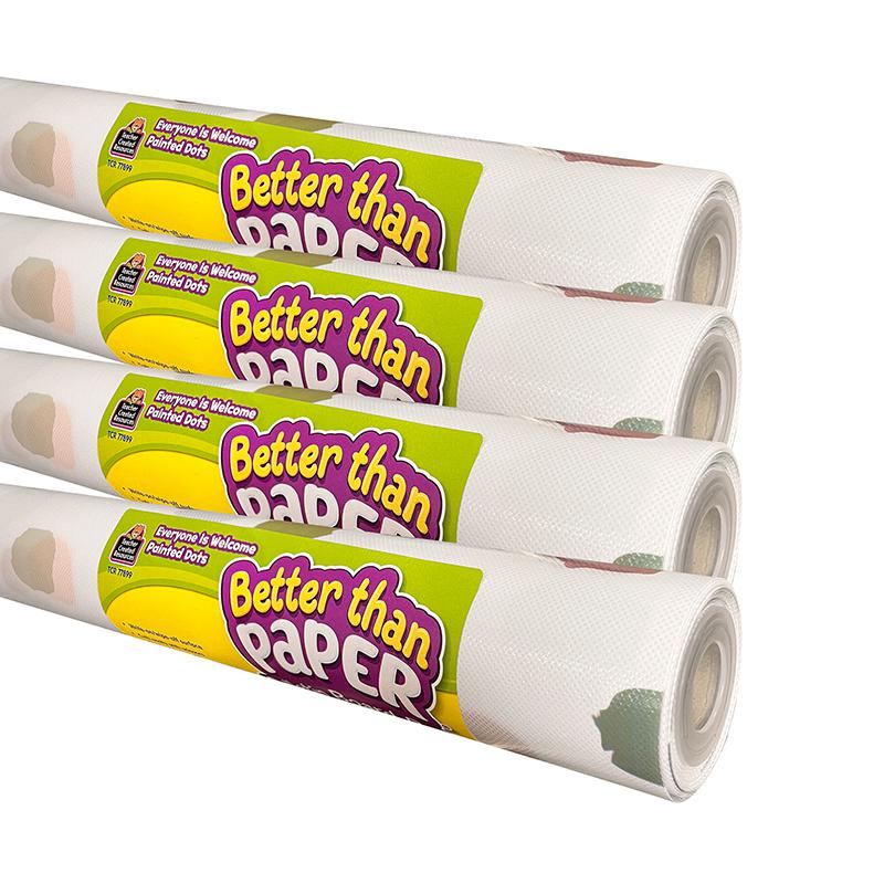 Better Than Paper Bulletin Board Roll, Everyone is Welcome Painted Dots, 4-Pack. Picture 2