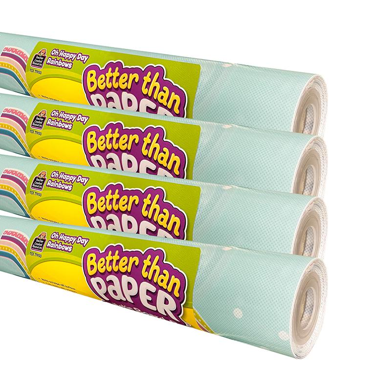 Better Than Paper Bulletin Board Roll, Oh Happy Day Rainbows, 4-Pack. Picture 2
