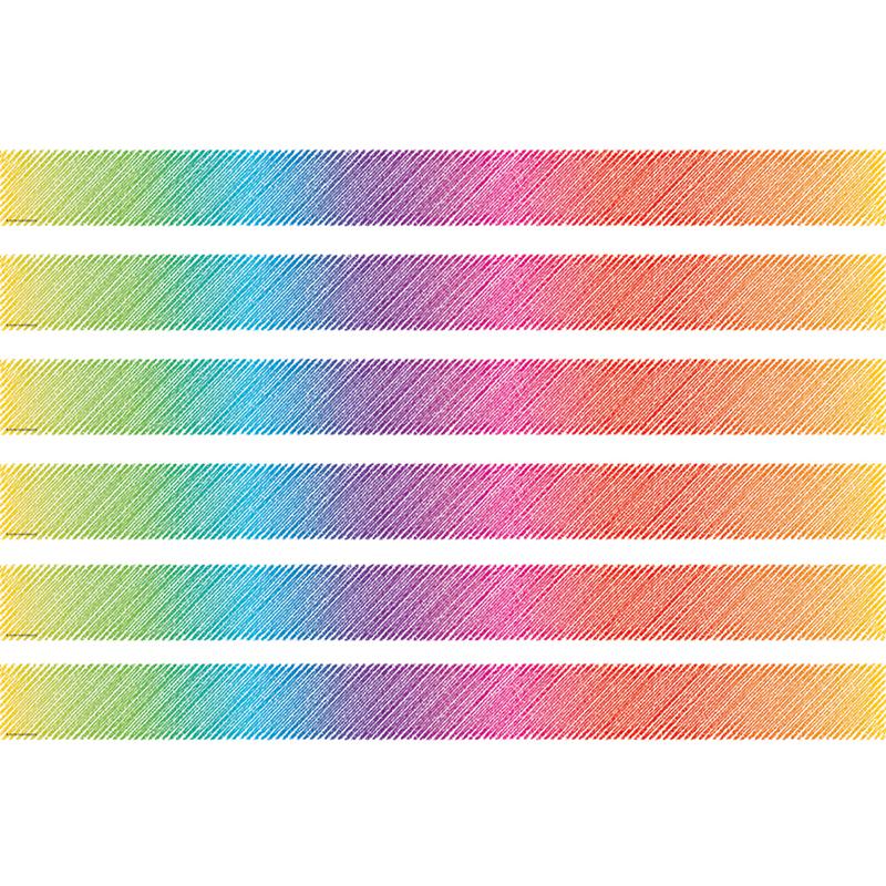 Colorful Scribble Straight Border Trim, 35 Feet Per Pack, 6 Packs. Picture 2