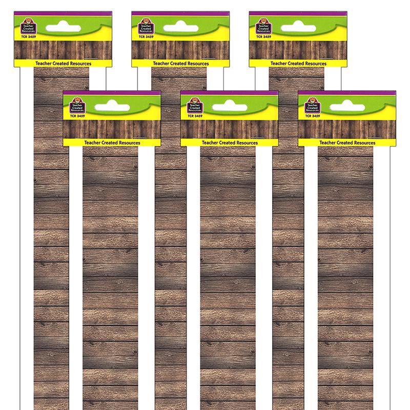 Dark Wood Design Straight Border Trim, 35 Feet Per Pack, 6 Packs. Picture 2