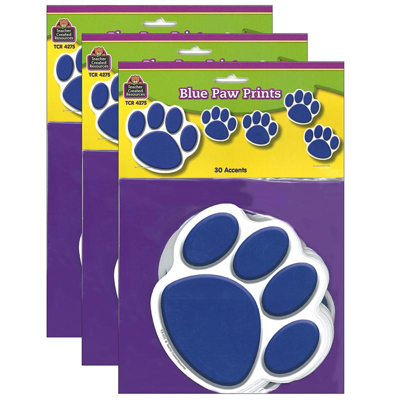 Blue Paw Prints Accents, 30 Per Pack, 3 Packs. Picture 2