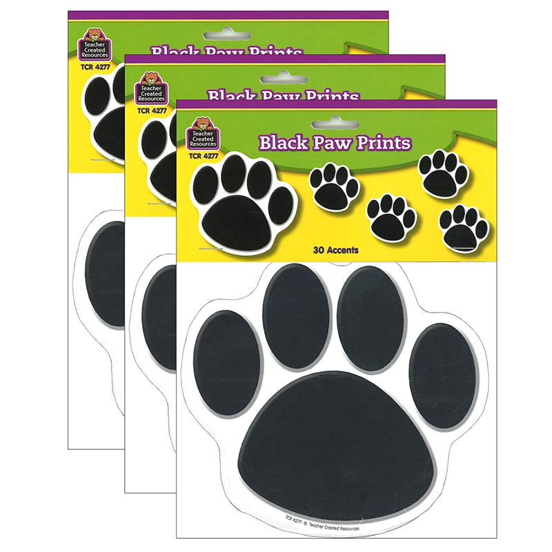 Black Paw Prints Accents, 30 Per Pack, 3 Packs. Picture 2