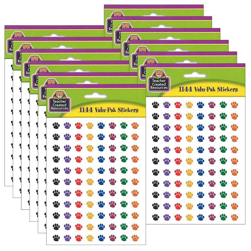 Colorful Paw Prints Mini Stickers Valu-Pak, 1144 Per Pack, 6 Packs. Picture 2