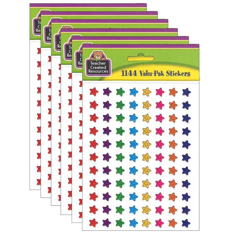 Mini Smiley Stars Valu-Pak Stickers, 1144 Per Pack, 6 Packs. Picture 2