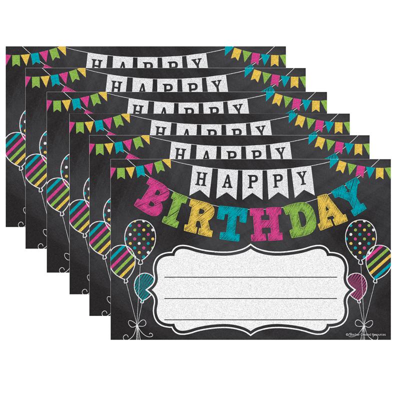 Chalkboard Brights Happy Birthday Awards, 25 Per Pack, 6 Packs. Picture 2
