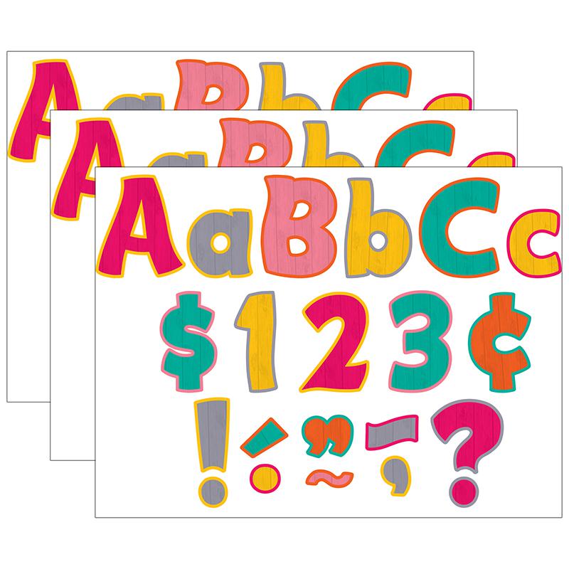 Tropical Punch Funtastic 4" Letters Combo Pack, 208 Pieces Per Pack, 3 Packs. Picture 2