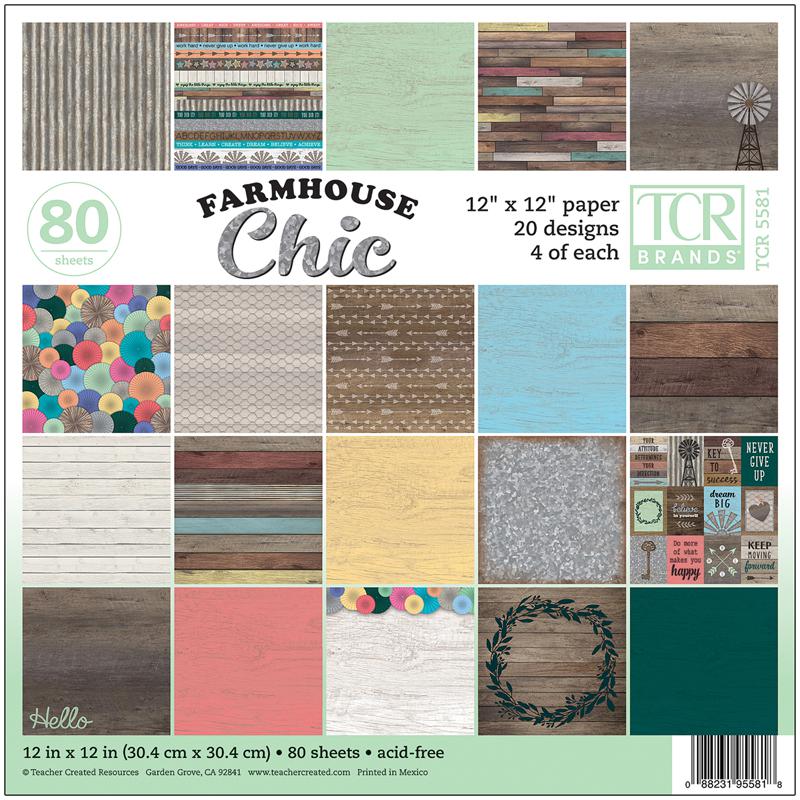 Farmhouse Chic Project Paper, 12" x 12", 80 Sheets. Picture 2