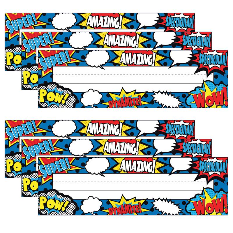 Superhero Flat Name Plates, 36 Per Pack, 6 Packs. Picture 2