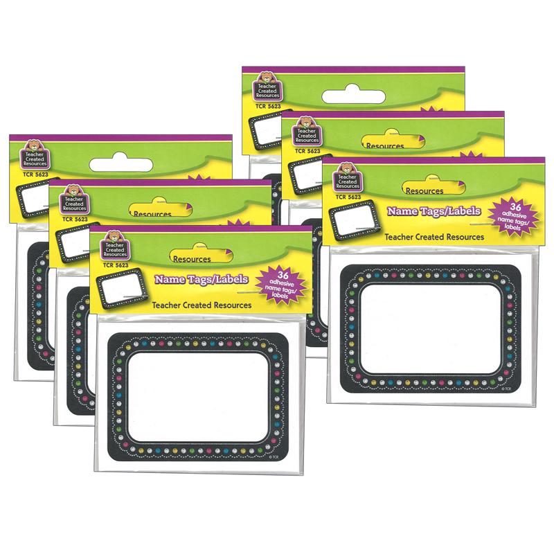 Chalkboard Brights Name Tags/Labels, 36 Per Pack, 6 Packs. Picture 2