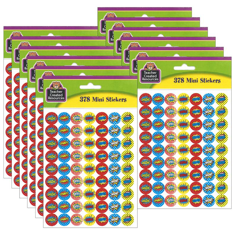 Superhero Mini Stickers, 0.5", 378 Per Pack, 12 Packs. Picture 2