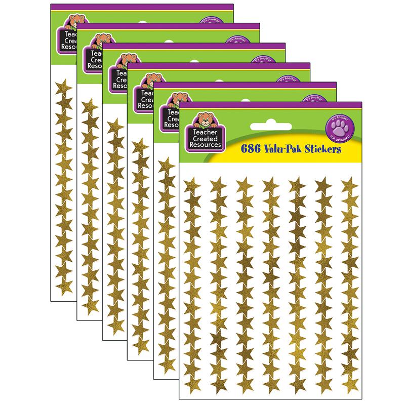 Gold Foil Star Stickers Valu-Pak, 686 Per Pack, 6 Packs. Picture 2