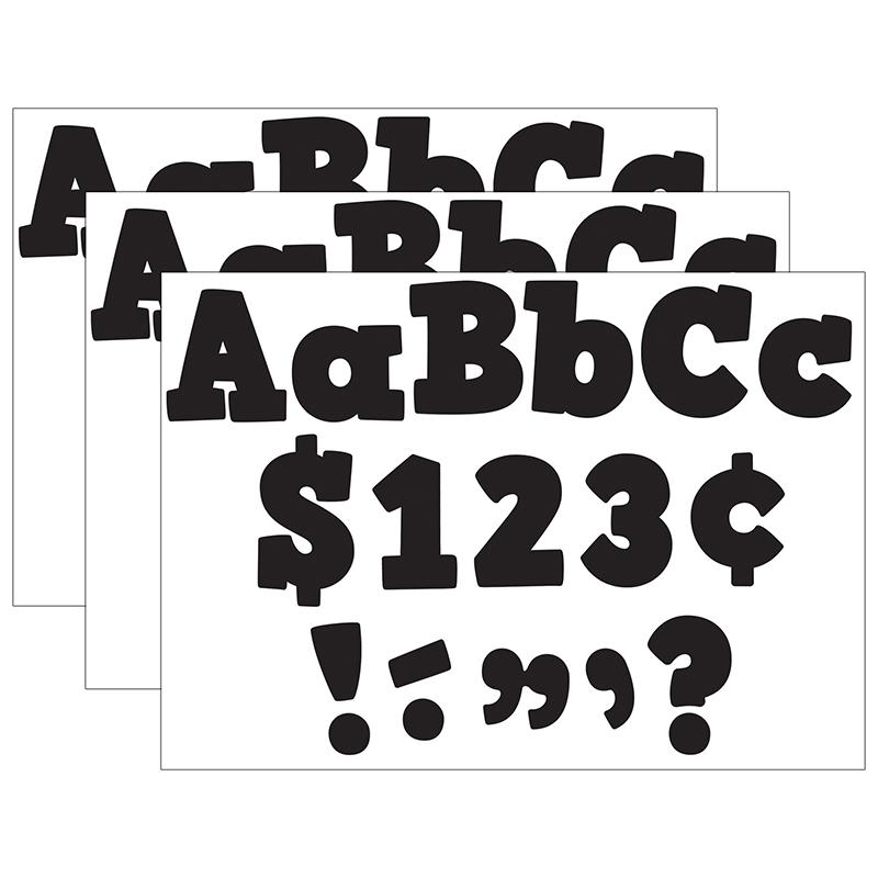 Black Bold Block 4" Letters Combo Pack, 230 Pieces Per Pack, 3 Packs. Picture 2