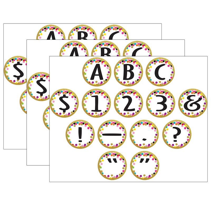 Confetti Circle Letters, 216 Characters Per Pack, 3 Packs. Picture 2