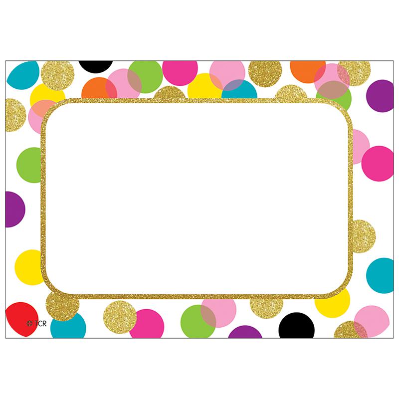 Confetti Name Tags/Labels, 36 Per Pack, 6 Packs. Picture 2