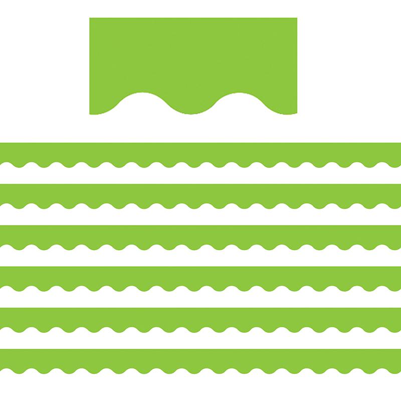 Lime Scalloped Border Trim, 35 Feet Per Pack, 6 Packs. Picture 2