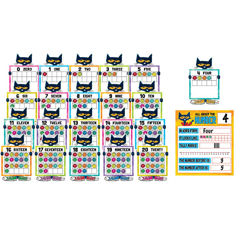 Pete the Cat Numbers 0-20 Bulletin Board Set. Picture 2