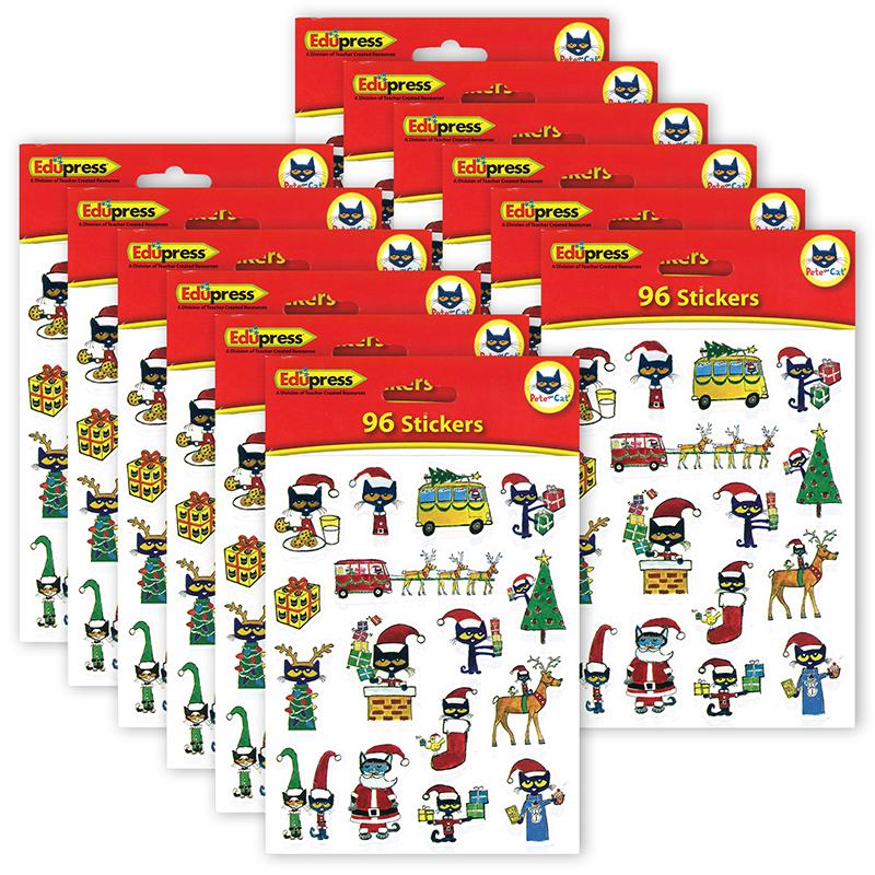 Pete the Cat Christmas Stickers, 120 Per Pack, 12 Packs. Picture 2