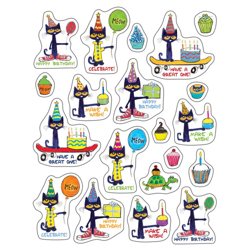 Pete the Cat Happy Birthday Stickers, 120 Per Pack, 12 Packs. Picture 2