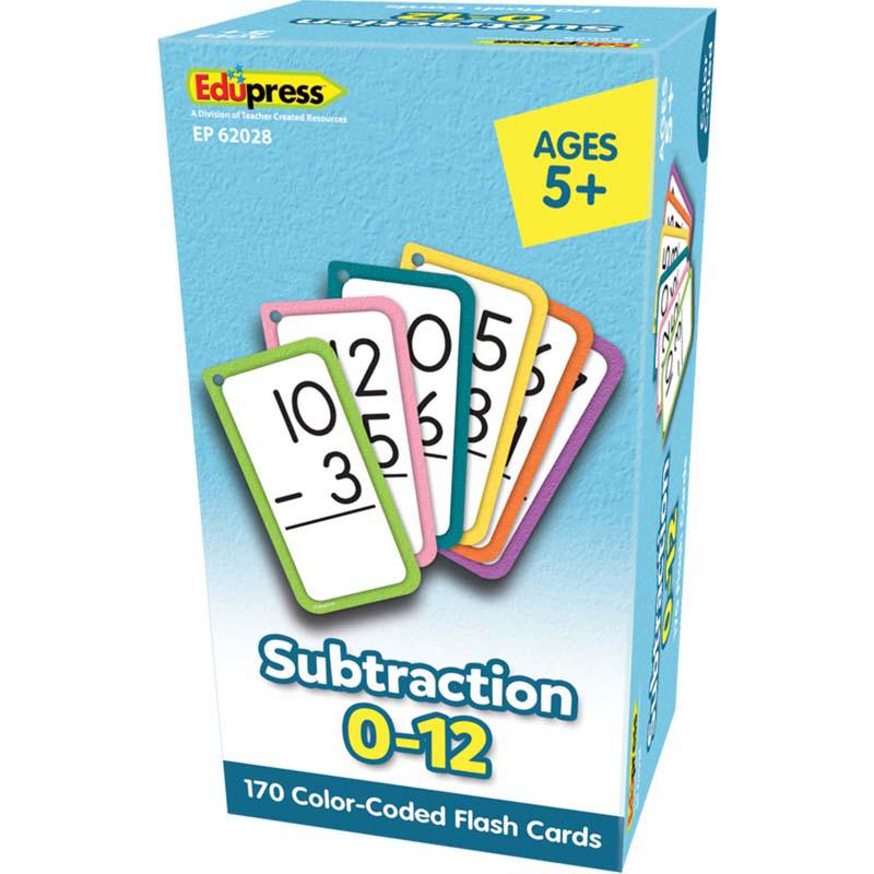 Subtraction Flash Cards - All Facts 0-12. Picture 2