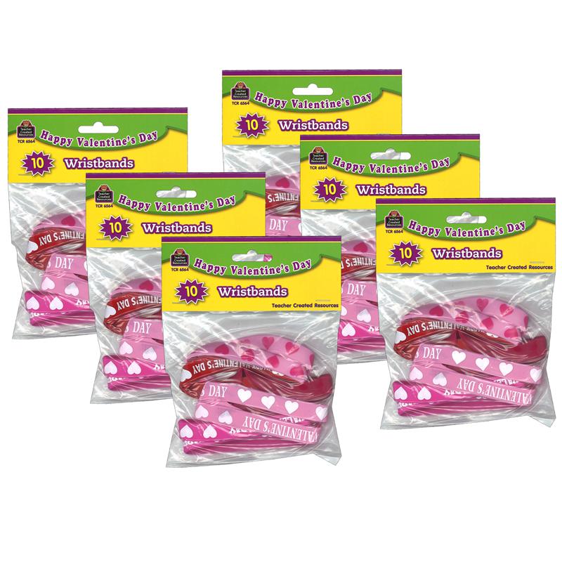Happy Valentine's Day Wristbands, 10 Per Pack, 6 Packs. Picture 2