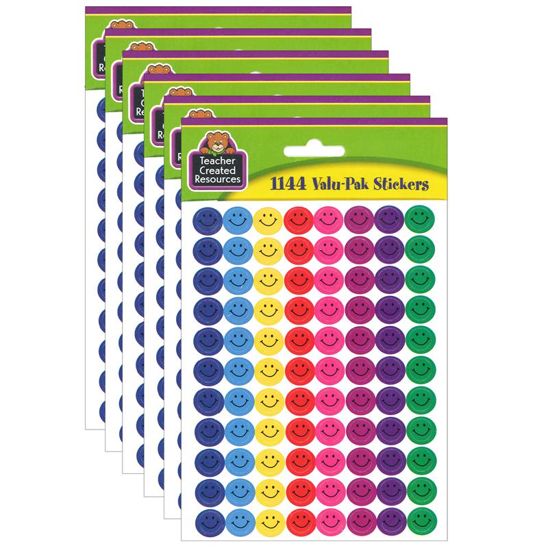 Mini Happy Face Stickers Valu-Pak, Multi Color, 1,144 Per Pack, 6 Packs. Picture 2