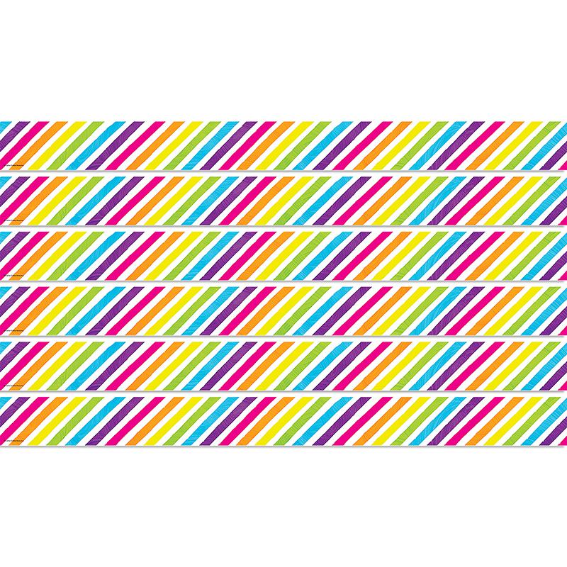 Brights 4Ever Stripes Straight Border Trim, 35 Feet Per Pack, 6 Packs. Picture 2