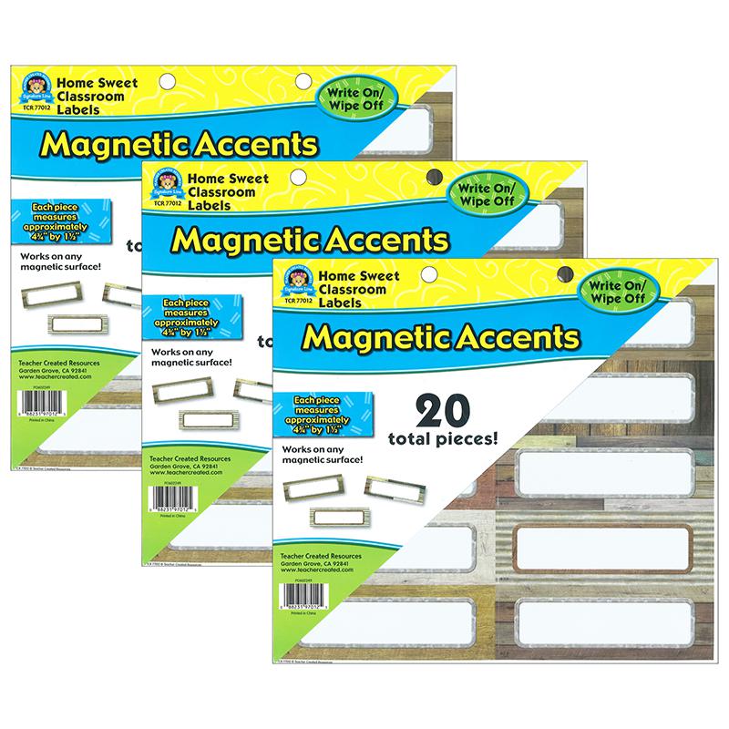 Home Sweet Classroom Labels Magnetic Accents, 20 Per Pack, 3 Packs. Picture 2