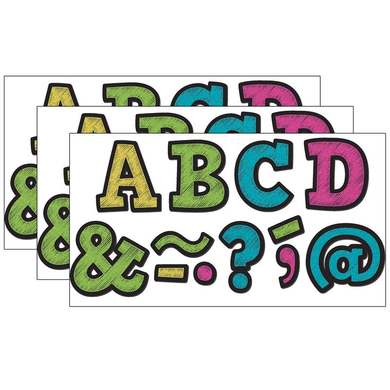 Chalkboard Brights Bold Block 2" Magnetic Letters, 70 Pieces Per Pack, 3 Packs. Picture 2
