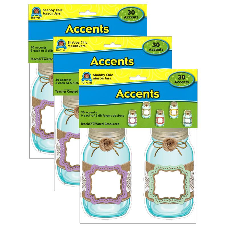 Shabby Chic Mason Jars Accents, 30 Per Pack, 3 Packs. Picture 2