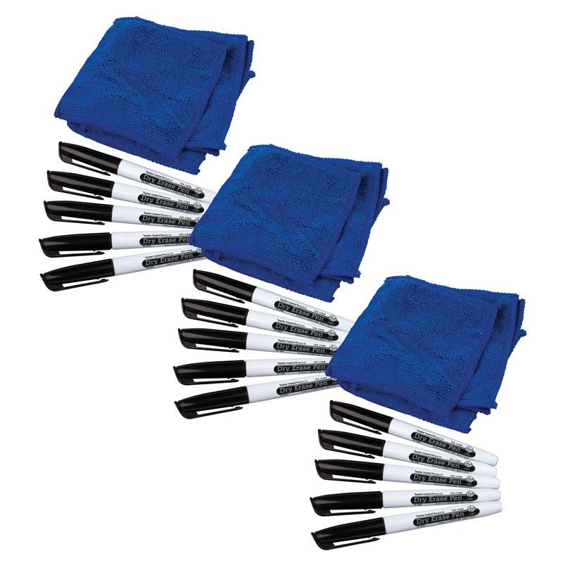 Dry Erase Pens & Microfiber Towels, 5 Sets Per Pack, 3 Packs. Picture 2