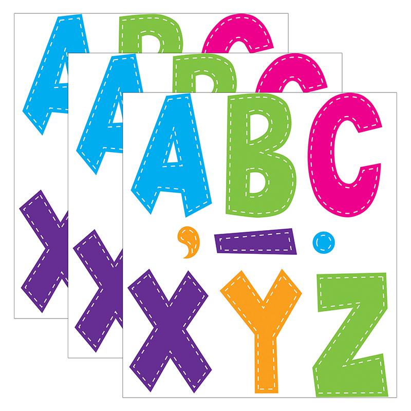 Multi Bright Stitch 7" Fun Font Letters, 120 Pieces Per Pack, 3 Packs. Picture 2