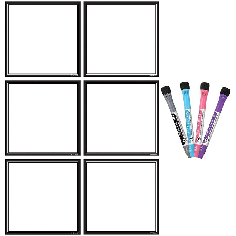 Black & White Dry-Erase Magnetic Square Notes. Picture 2