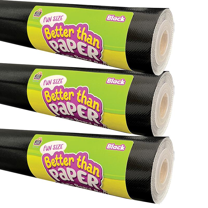 Fun Size Better Than Paper Bulletin Board Roll, 18" x 12', Black, Pack of 3. Picture 2