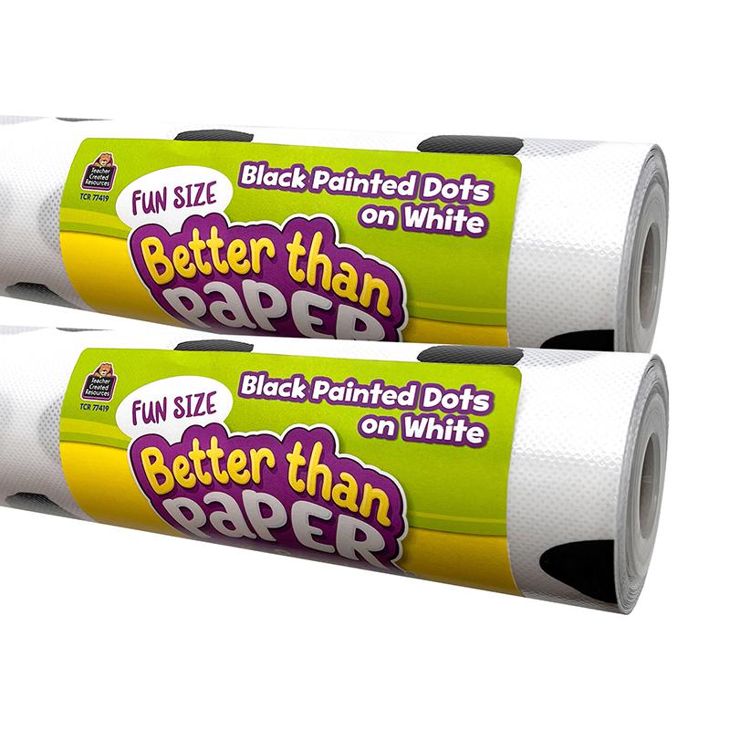 Fun Size Better Than Paper Bulletin Board Roll Black Painted Dots, Pack of 2. Picture 2