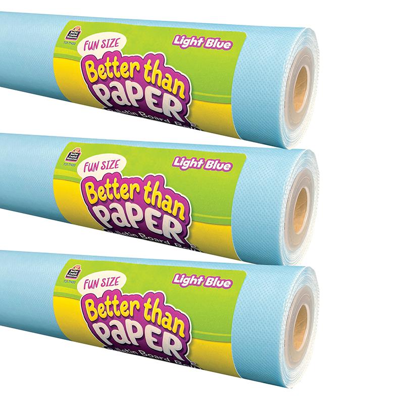 Fun Size Better Than Paper Bulletin Board Roll, 18" x 12', Light Blue, Pack of 3. Picture 2