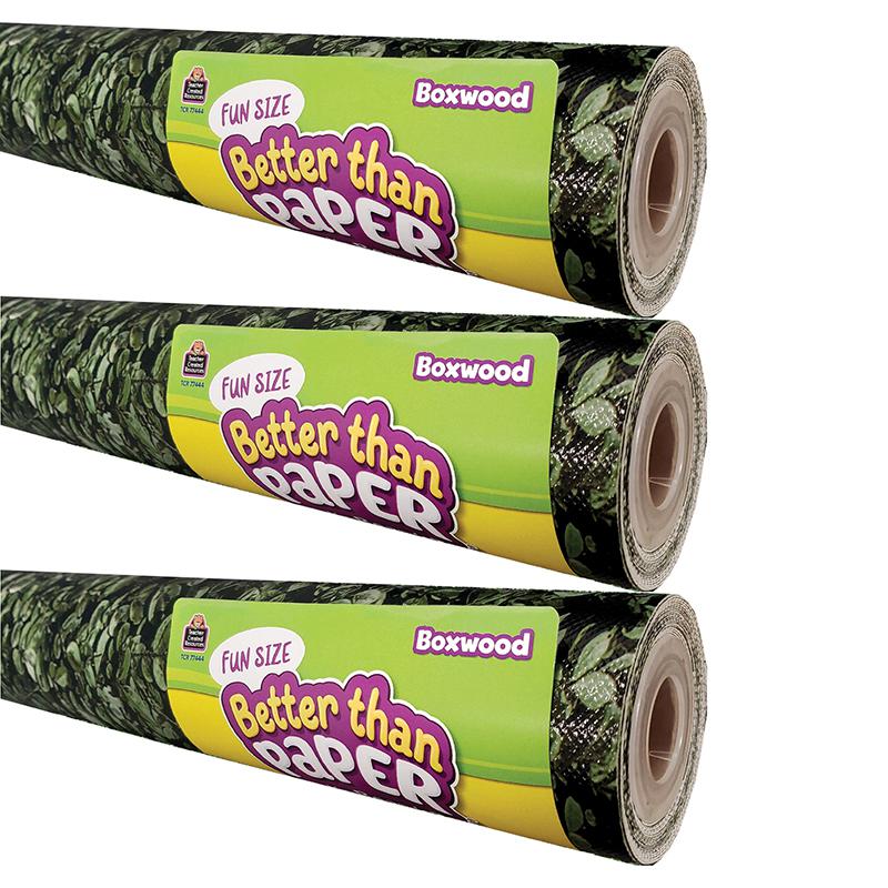Fun Size Better Than Paper Bulletin Board Roll, 18" x 12', Boxwood, Pack of 3. Picture 2