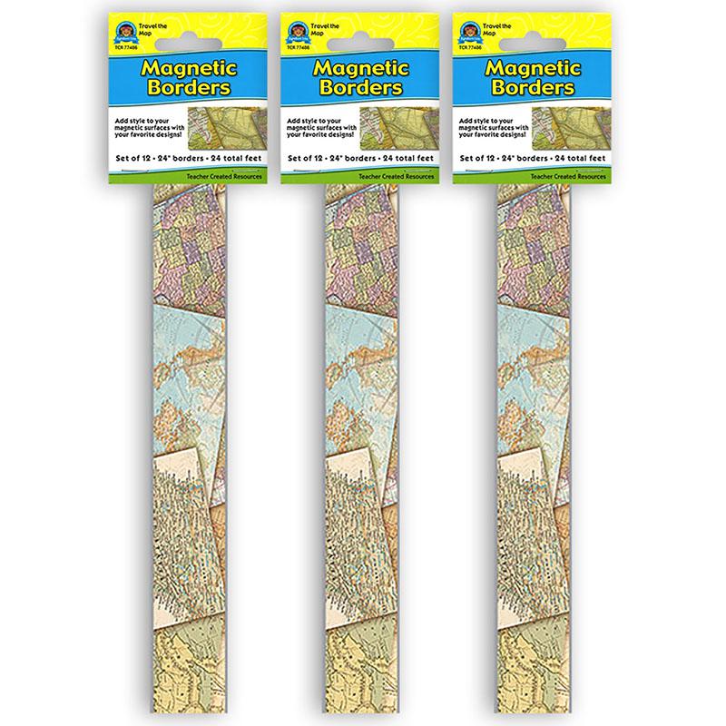 Travel the Map Magnetic Border, 24 Feet Per Pack, 3 Packs. Picture 2