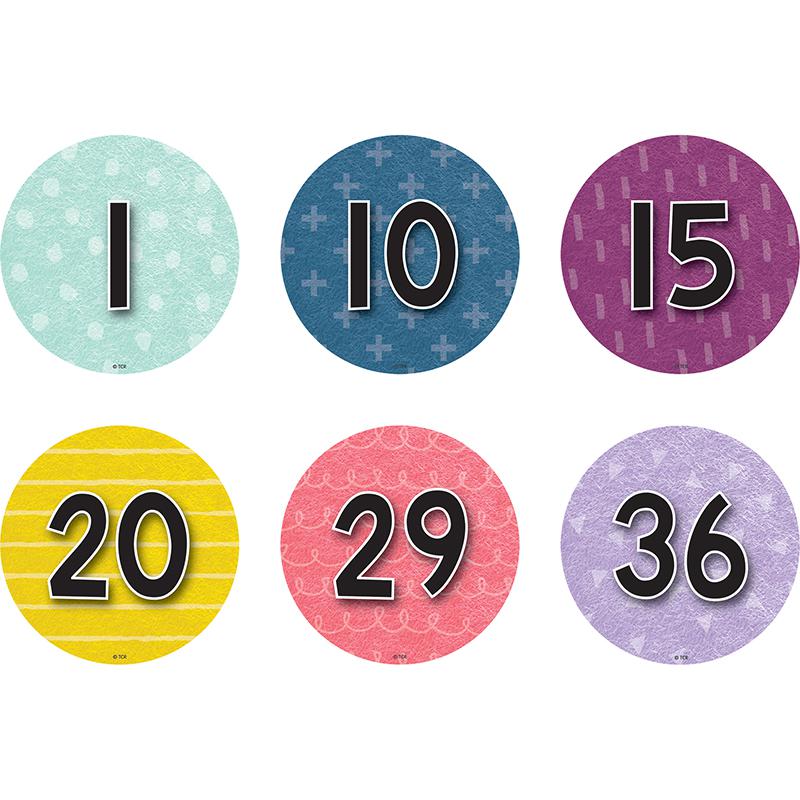 Spot On Floor Markers Oh Happy Day Numbers 1-36, 4", Pack of 36. Picture 2
