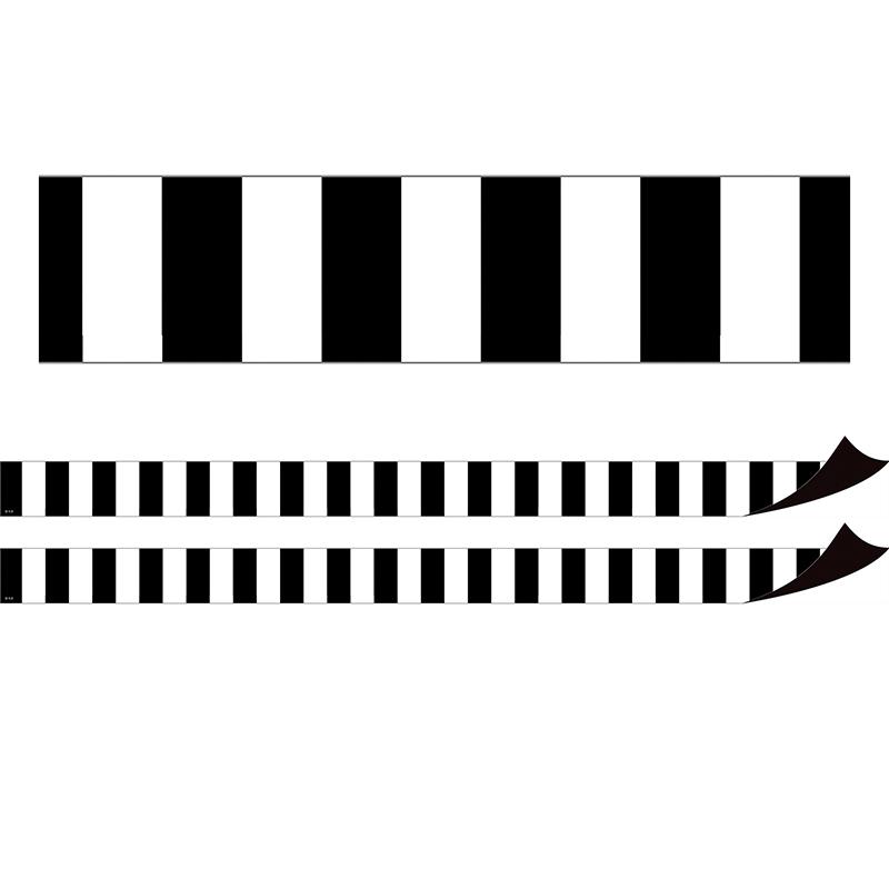Black Stripes Magnetic Border, 24 Feet Per Pack, 2 Packs. Picture 2