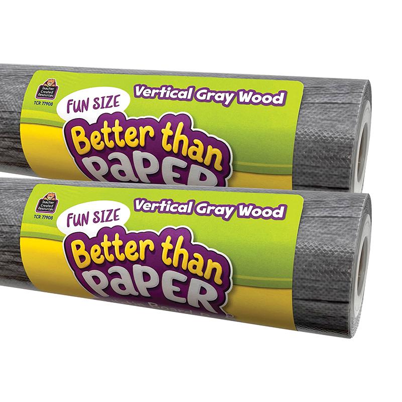 Fun Size Better Than Paper Bulletin Board Roll Vertical Gray Wood, Pack of 2. Picture 2