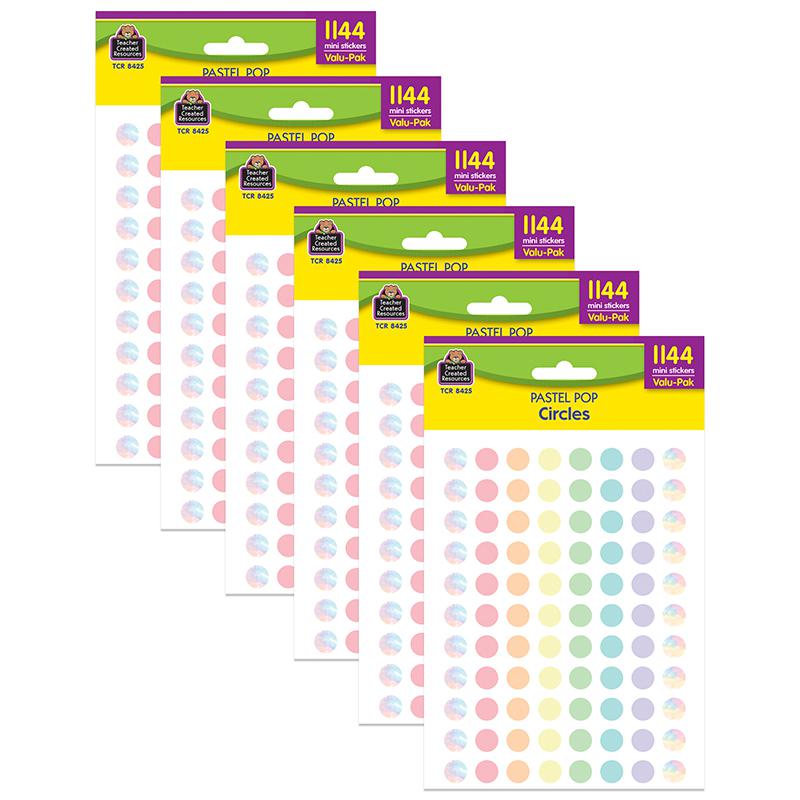 Pastel Pop Circles Mini Stickers Valu - Pack, 1144 Per Pack, 6 Packs. Picture 2