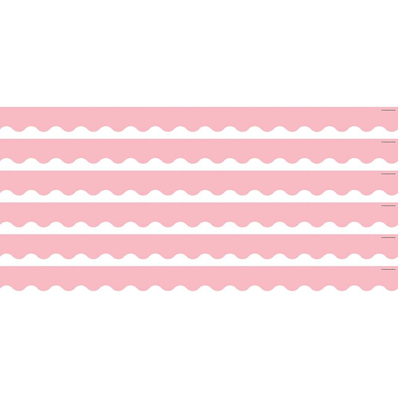 Pastel Pink Scalloped Border Trim, 35 Feet Per Pack, 6 Packs. Picture 2