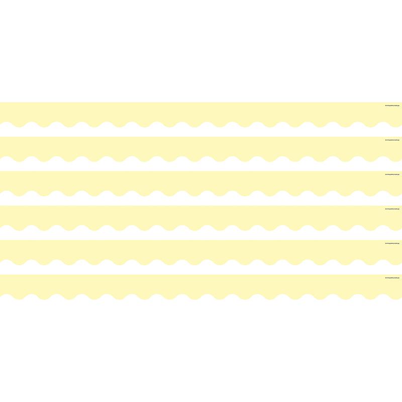 Pastel Yellow Scalloped Border Trim, 35 Feet Per Pack, 6 Packs. Picture 2