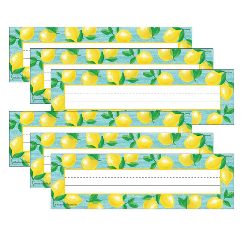 Lemon Zest Flat Name Plates, 11.5" x 3.5", 36 Per Pack, 6 Packs. Picture 2