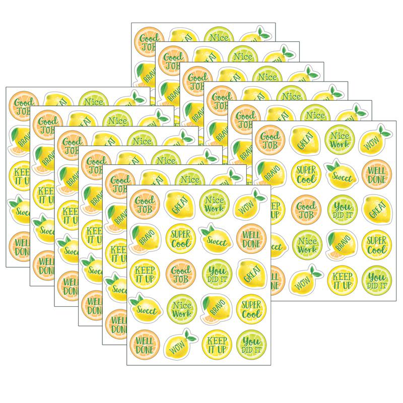 Lemon Zest Stickers, 120 Per Pack, 12 Packs. Picture 2