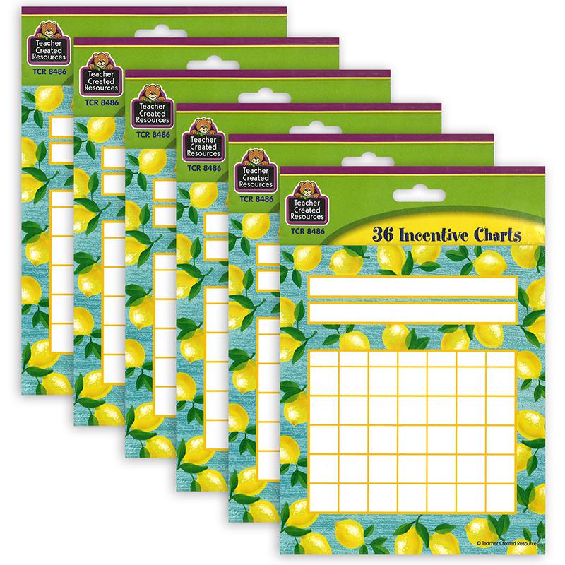 Lemon Zest Incentive Charts, 36 Per Pack, 6 Packs. Picture 2