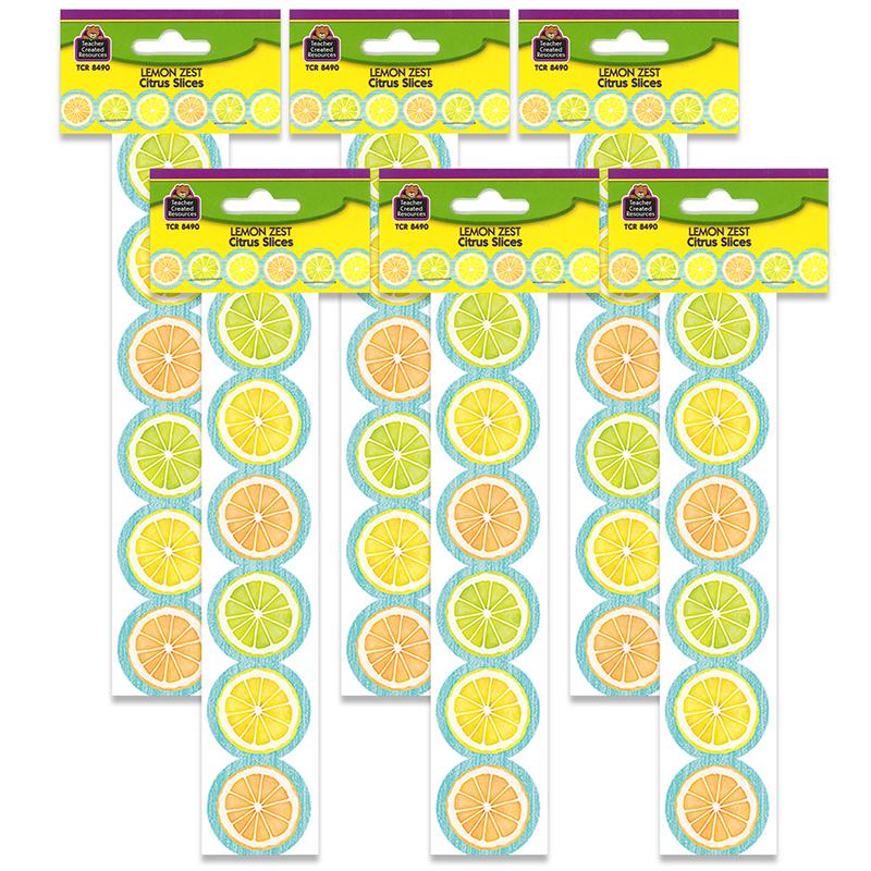 Lemon Zest Citrus Slices Die-Cut Border Trim, 35 Feet Per Pack, 6 Packs. Picture 2