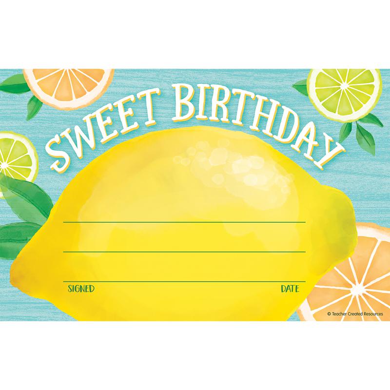 Lemon Zest Sweet Birthday Awards, 30 Per Pack, 6 Packs. Picture 2